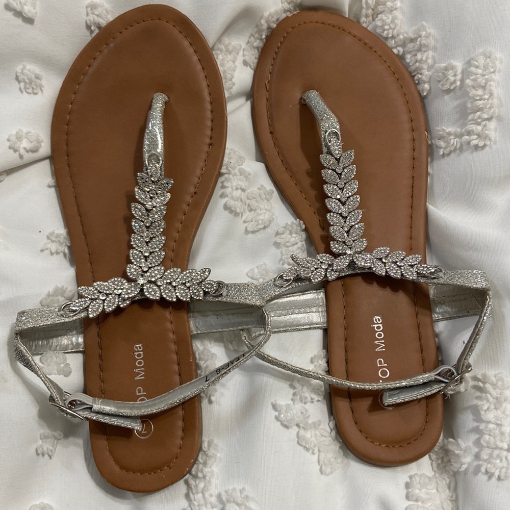 Rhinestone embellished sandals